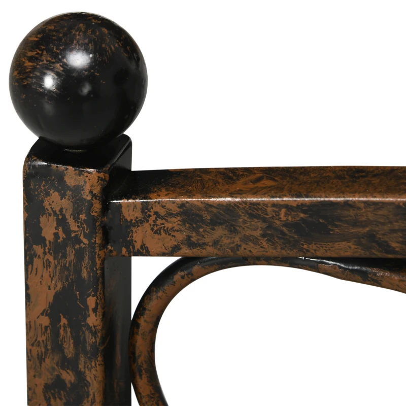 Outsunny Garden Bridge 3.3FT, Decorative Classic Backyard Pond Bridge with Safety Railings Brown