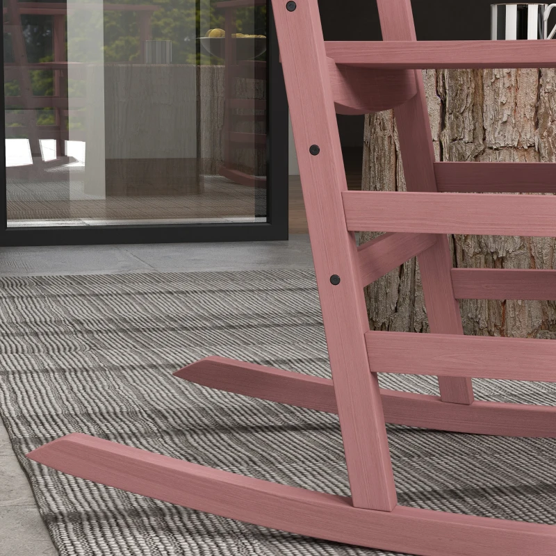 Outsunny Wooden Patio Rocking Chairs Set of 2, Outdoor Rocker Chairs with Wide Armrests, High Back for Garden, Balcony, Natural