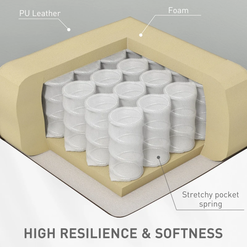 HOMCOM Recliner Chair with 8 Vibration, Overstuffed PU Leather Reclining Chair with Wide Seat, Cup Holders, Rocking, Light Grey