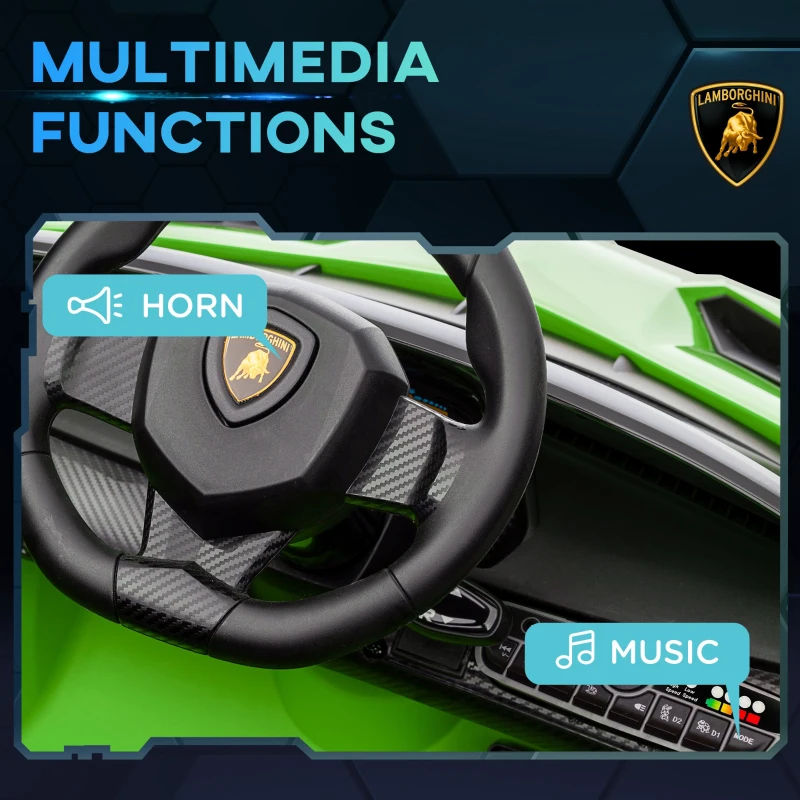 Aosom 12V Electric Ride on Car with Butterfly Doors, 4.3Mph Kids Ride-on Toy for Boys and Girls with Remote Control, Horn Honking, Music, Lights, Green