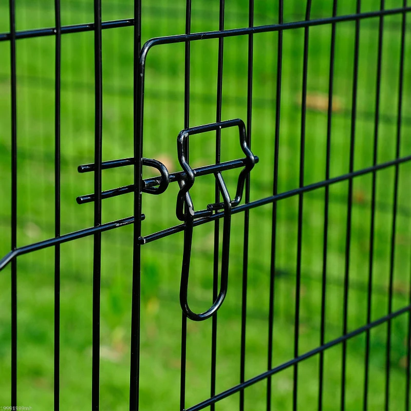 PawHut 30inch 8-Panel Octagon Pet Exercise Playpen Crate Foldable Dog Cage Pen Puppy Kennel, Black