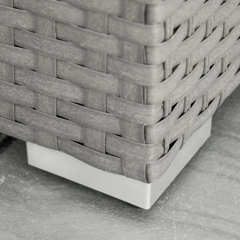 Outsunny 6 PCs Rattan Corner Sofa Set Outdoor Conservatory Furniture Grey