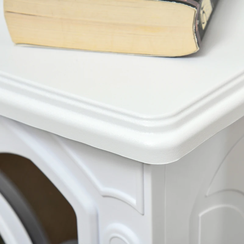 HOMCOM Electric Fireplace Heater, Freestanding Fireplace Stove with Realistic Logs and Flame Effect, 750W/1500W, White