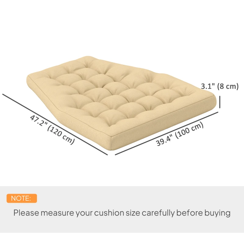Outsunny Outdoor Swing Cushion, Tufted Patio Cushion Replacement for Garden Chair Egg Chair,  Indoor Outdoor Seat Cushion, Beige