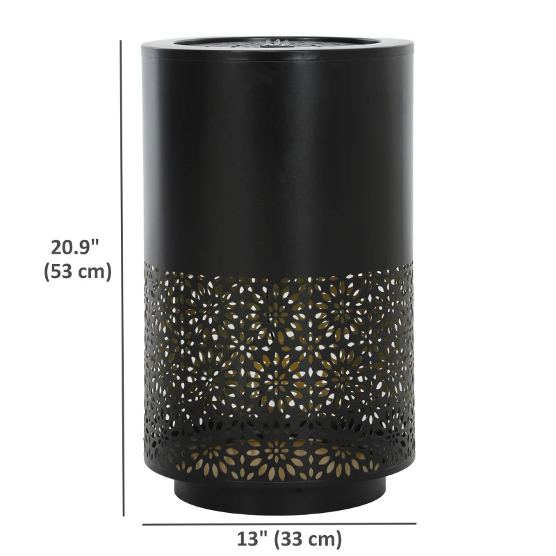 Outsunny 21" Tall Garden Waterfall Fountain with LED Lights, Outdoor Water Fountain Water Feature with Adjustable Flow, Black