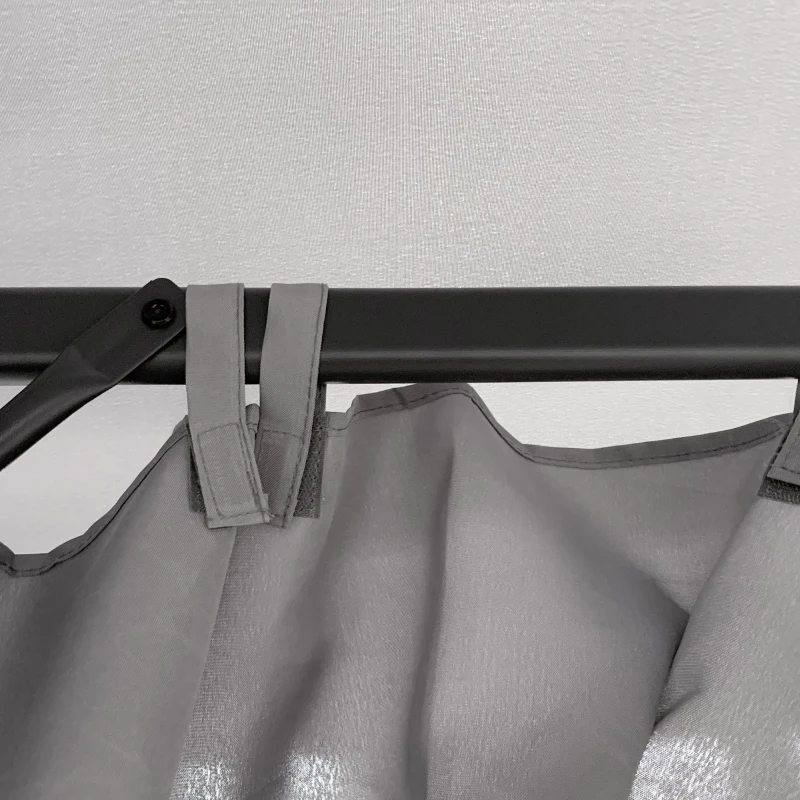 Outsunny 10' x 10' Patio Gazebo Aluminum Frame Outdoor Canopy Shelter with Sidewalls, Vented Roof for Garden, Lawn, Backyard, and Deck, Gray