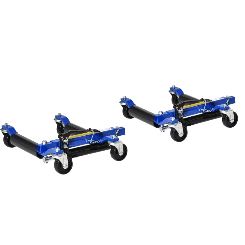 DURHAND Hydraulic Wheel Dolly Tire Jack with Ratcheting Foot Pedal for Vehicle Positioning for Car Truck RV Trailer, 1500LBS, Set of 2