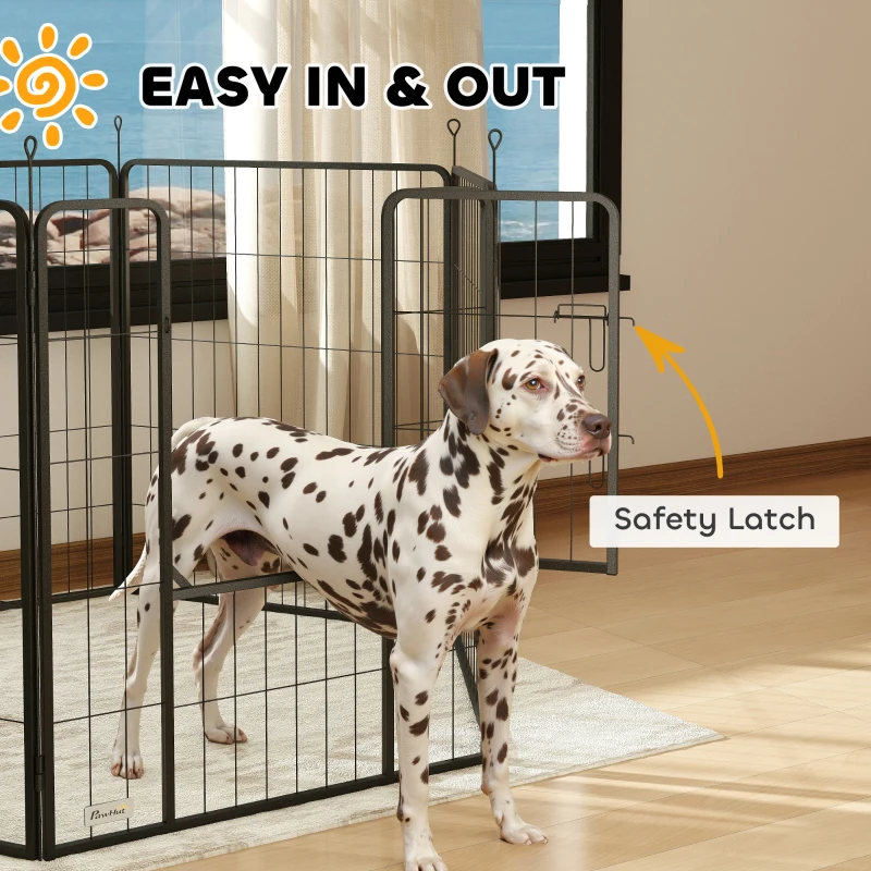 PawHut Heavy Duty Dog Playpen with Door for Large Dogs, 6 Panels, 39"H