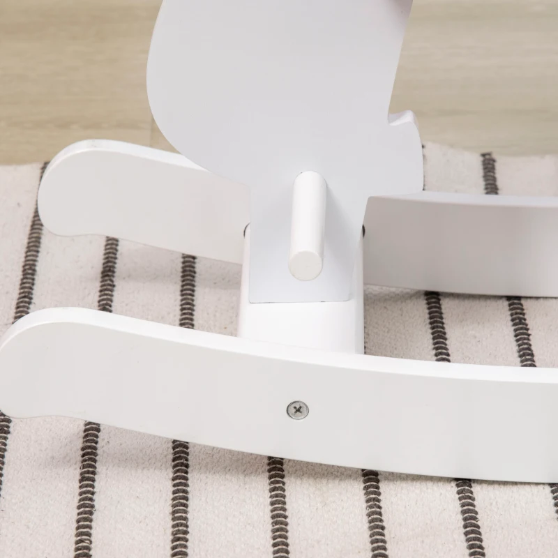 Qaba Wooden Rocking Horse, Toddler Baby Ride-on Toys for Kids 1-3 Years with Cute Horse Shape & Solid Workmanship, Pink