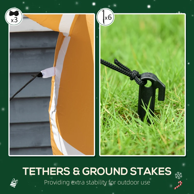 HOMCOM 6ft Christmas Inflatable Gingerbread Man, Outdoor Blow-Up Yard Decoration with LED Lights Display