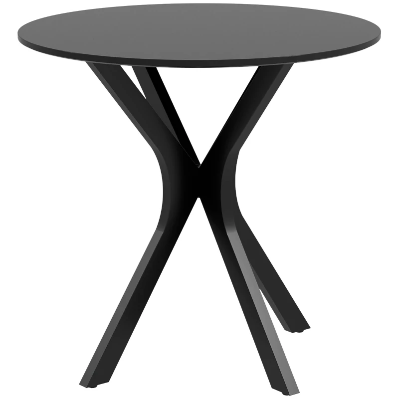 HOMCOM 31" Round Dining Table, Modern Dining Room Table with Steel Curved Legs, Space Saving Small Kitchen Table, Black