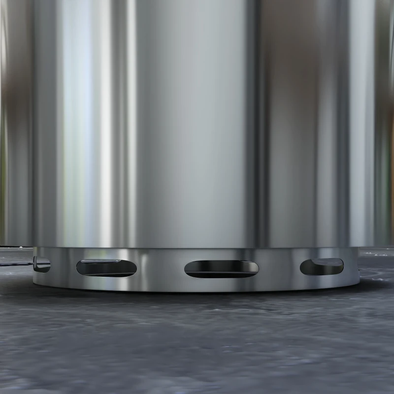 Outsunny Smokeless Fire Pit, Portable Camping Bonfire Stove with Poker for Backyard Patio Picnic, Stainless Steel, Silver