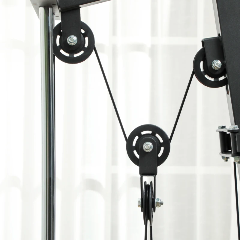 Soozier Home Gym Weights Machine, Multi Gym Lat Pulldown and Leg Workout Equipment with 99lbs Weight Stack