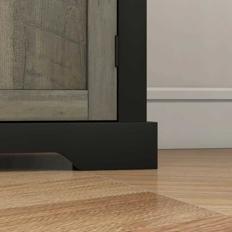 HOMCOM Sideboard Buffet Cabinet, Storage Cabinet with Drawer, Double Doors and Adjustable Shelf, Black