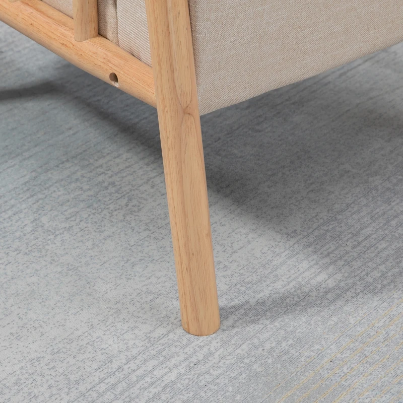 HOMCOM Accent Chair with Softness & Support, Upholstered Arm Chair for Living Room Furniture, Comfy Chair for Bedroom