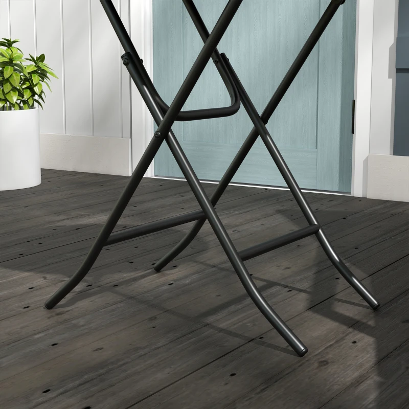 Outsunny Outdoor PE Rattan Foldable End Table, Φ23.6" x 27.6" H, Brown