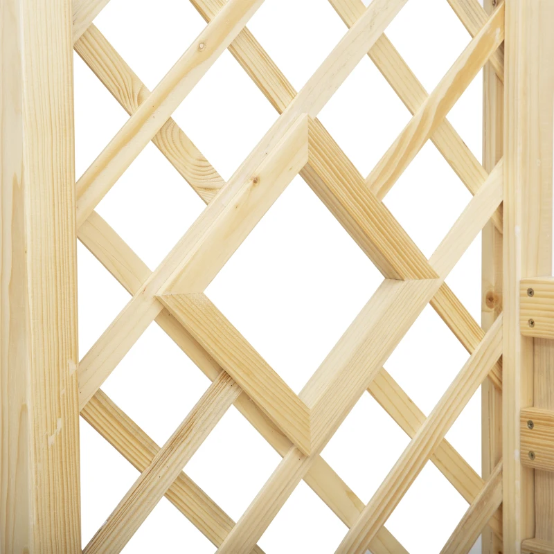 Outsunny Garden Bench with Arch Wooden Bench Trellis for Vines/ Climbing Plants for Patio Furniture, Front Porch Decor, Garden Arbor and Outdoor Garden Seating, Nature