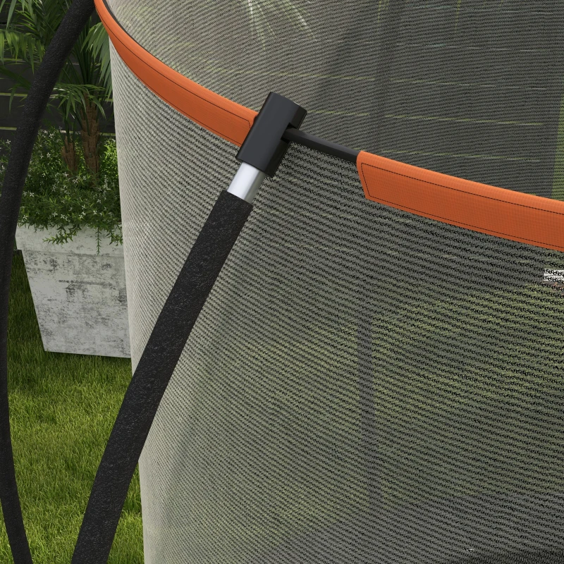 Soozier 8ft Outdoor Trampoline with Enclosure Net and Ladder, Backyard Fitness Trampoline for Teens and Adults