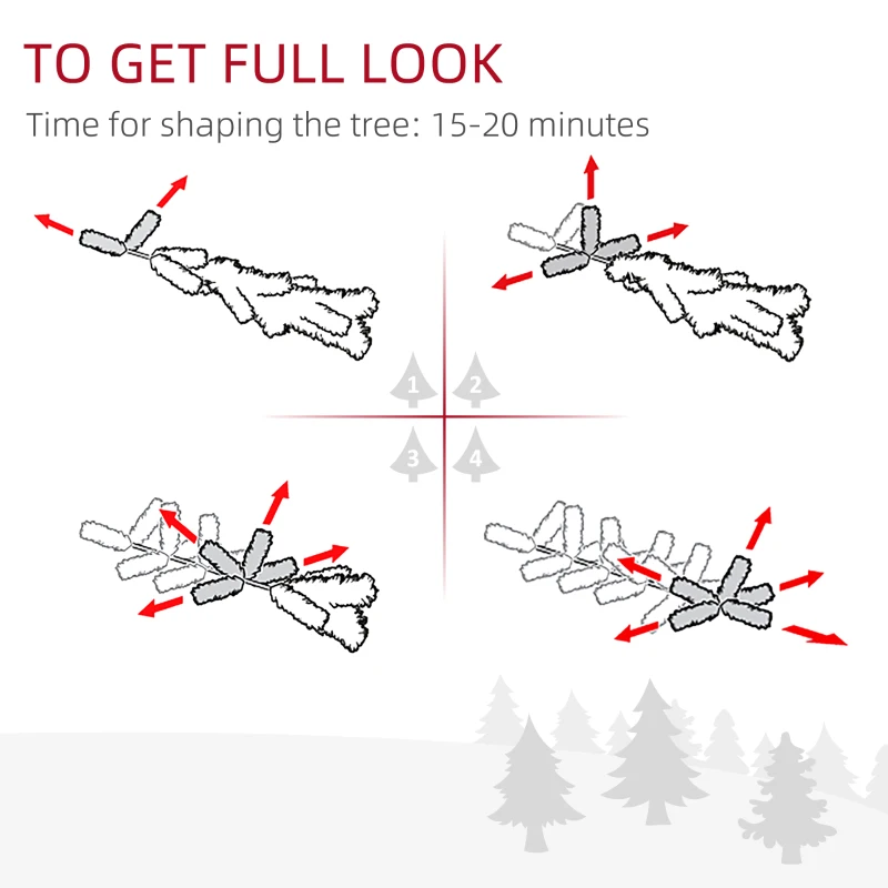 HOMCOM 7FT Christmas Tree Artificial Classic Tree Holiday Indoor Decoration, with Mental Support 968 Tips, Green