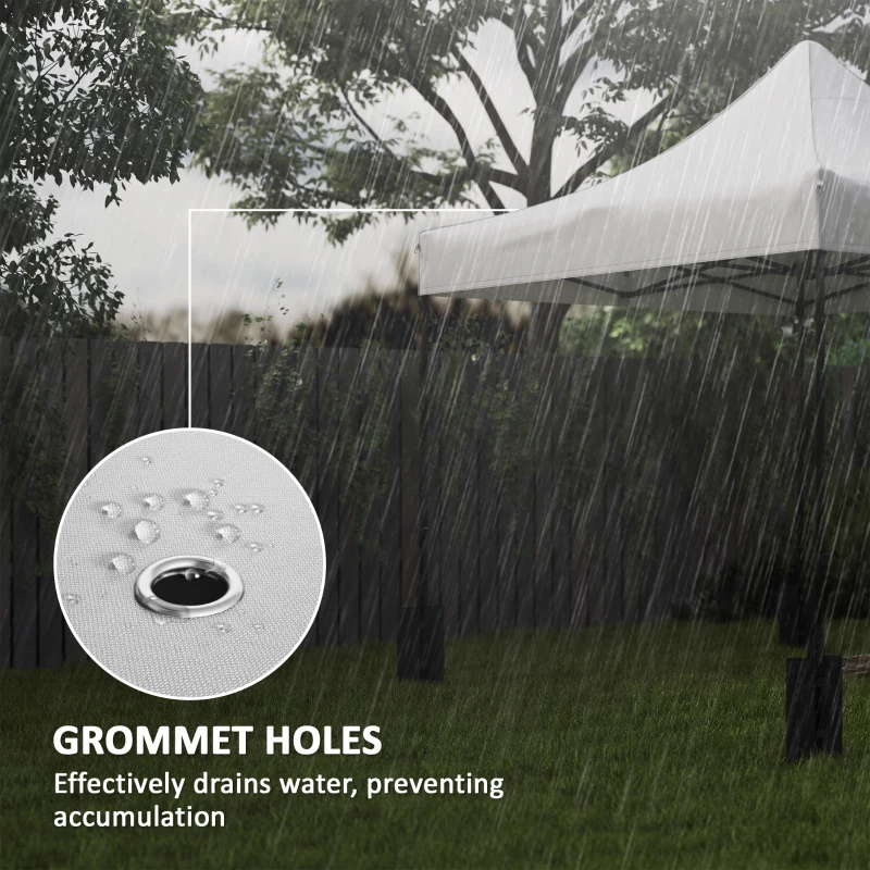 Outsunny 10' x 10' Replacement Canopy Top for Pop Up Canopy Tent with 4 Sand Bags, UPF50+ Protection, White