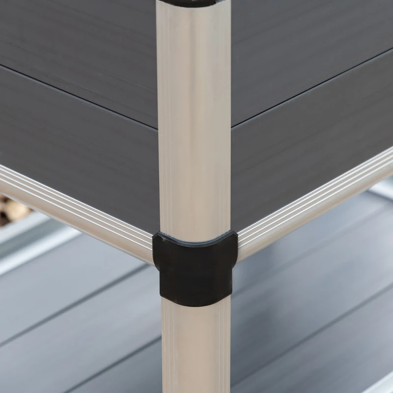 Outsunny Raised Garden Bed with Cold Frame Greenhouse and Storage Shelf, Aluminum & PVC Elevated Planter Box for Herbs and Vegetables, Use for Patio, Backyard, Balcony