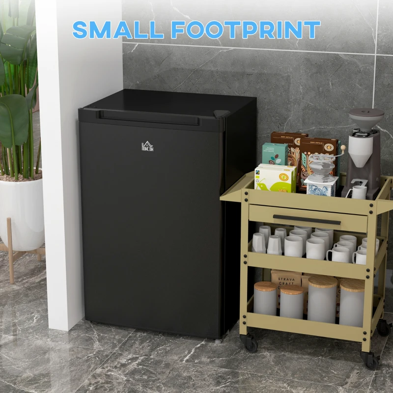 HOMCOM Upright Freezer, 3 Cu.Ft Mini Freezer with Reversible Single Door, Adjustable Thermostat for Home, Dorm, Black