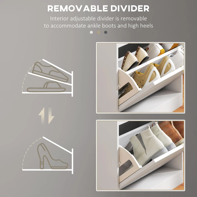 HOMCOM Shoe Storage with Seat, Upholstered Hallway Bench, Shoe Bench with Flip Drawer and Vent for 5 Pairs of Shoes