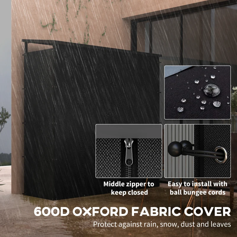 Outsunny 6ft Outdoor Firewood Rack with Cover and Polycarbonate Roof, 4400 lbs Load Wood Storage Holder, Outdoor Log Rack