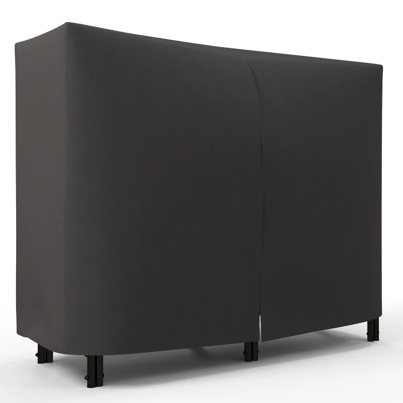 Outsunny 4ft Outdoor Firewood Rack with Cover, Adjustable Wood Storage Holder, Indoor Outdoor Log Rack, Black