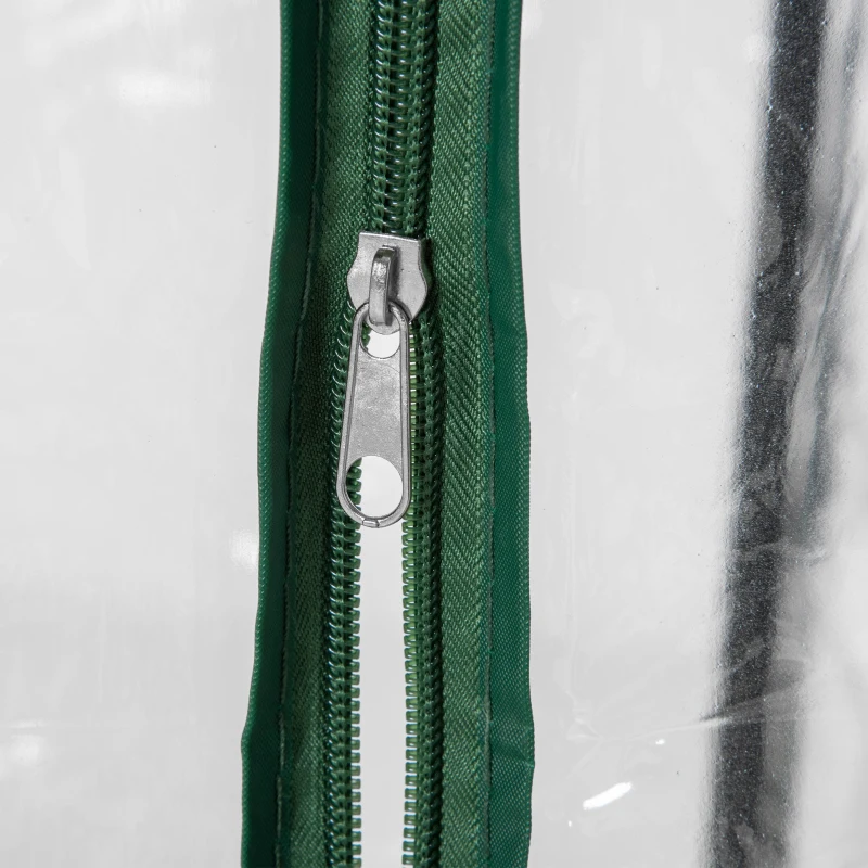 Outsunny 40"L x 20"W x 59"H Walk-in Garden Greenhouse with Steel Frame Outdoor Hot House Tomato Plant Warm House w/ Roll up Door, Plastic Cover, Clear