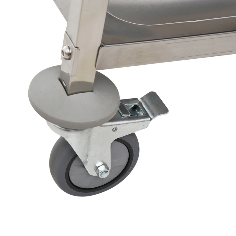 HOMCOM 33" 3-Tier Kitchen Trolley Medical Treatment Laboratory Equipment Carts, Stainless Steel Rolling Kitchen Island, Wheeled Storage Utility Serving Cart, 330LBS Heavy Gauge