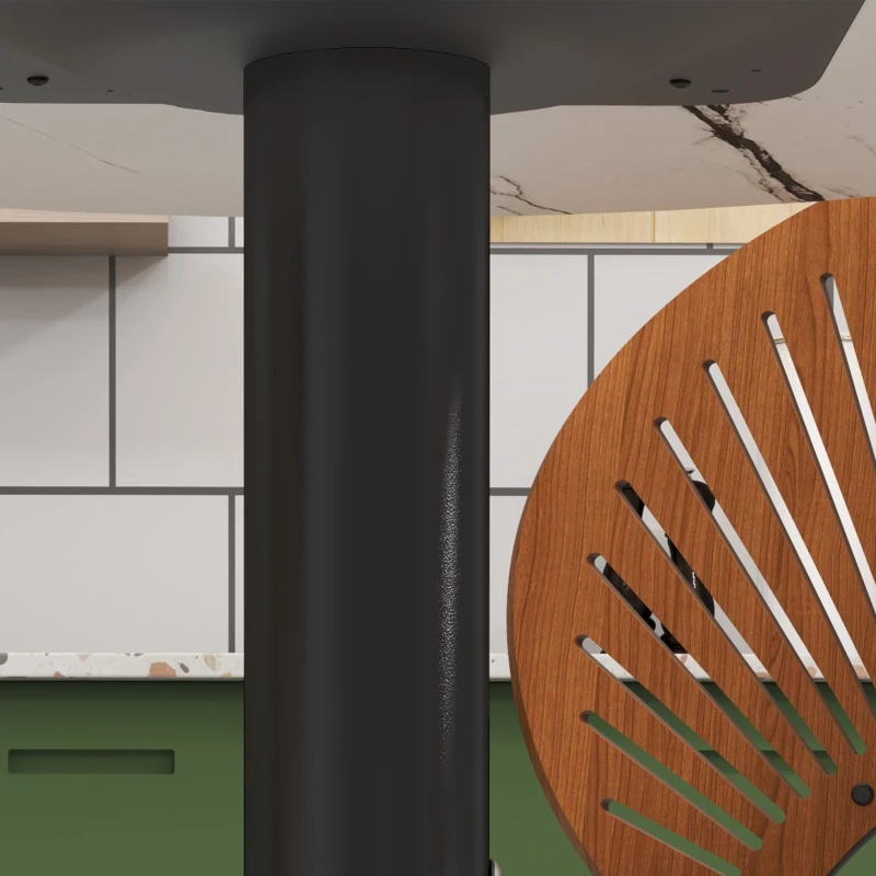 HOMCOM Round Dining Table, Modern Dining Room Table with Faux Marble Top, Steel Base, Space Saving Small Kitchen Table, White