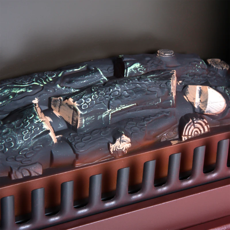 HOMCOM 22" Electric Fireplace Heater, Freestanding Fire Place Stove with Realistic LED Flames and Logs, and Overheating Protection, 725W/1450W, Red