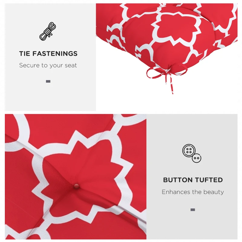 Outsunny 4-Piece Seat Cushion Pillows Replacement, Patio Chair Cushions Set with Ties for Indoor Outdoor