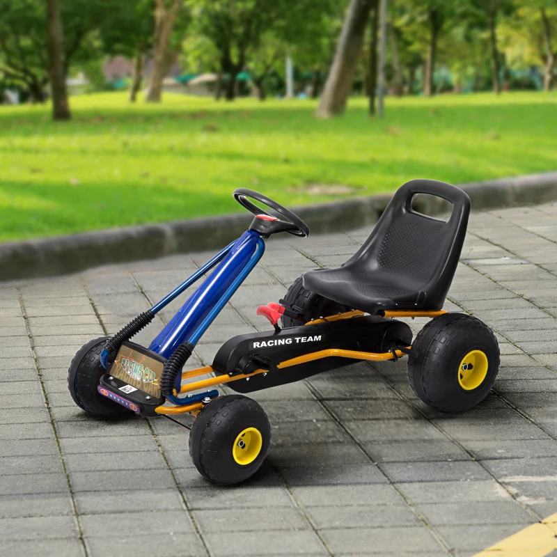 Soozier Pedal Go Kart Racing Style Children Ride On Car Outdoor Racer Adjustable Seat