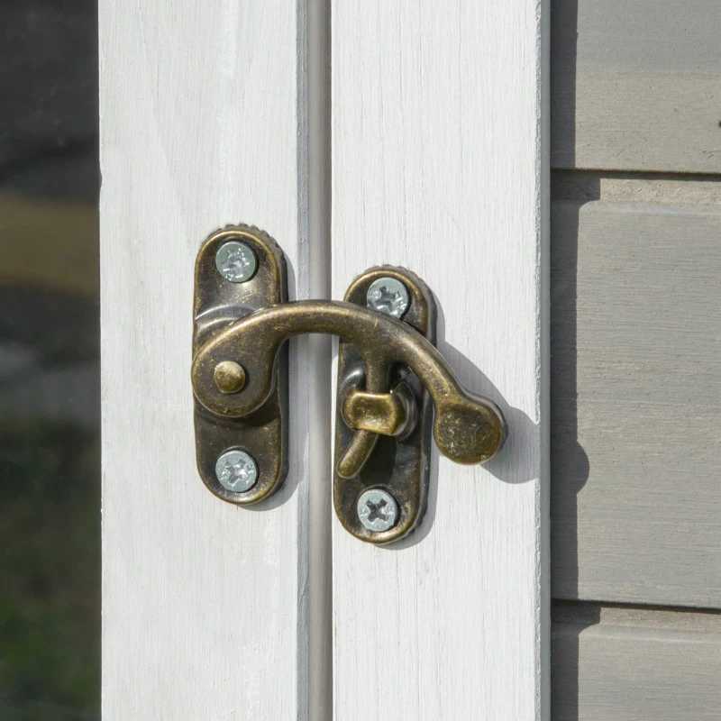 PawHut Wooden Cat House Outdoor with Door, Weatherproof 2-Floor Feral Cat Shelter with Asphalt Roof, Balcony, Dark Gray