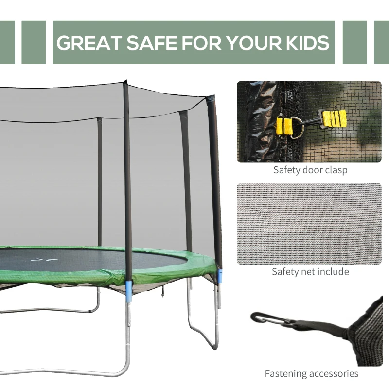 Aosom 14' Round Trampoline Enclosure Safety Net Fence Replacement Trampolining Bounce Part No Poles Included