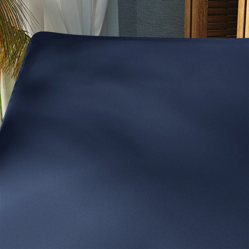 Outsunny Foldable Chaise Lounge Cushion Set of 2, Outdoor Lounge Chair Cushion Set, UPF50+ 200gsm Fabric, 76" x 23", Navy Blue