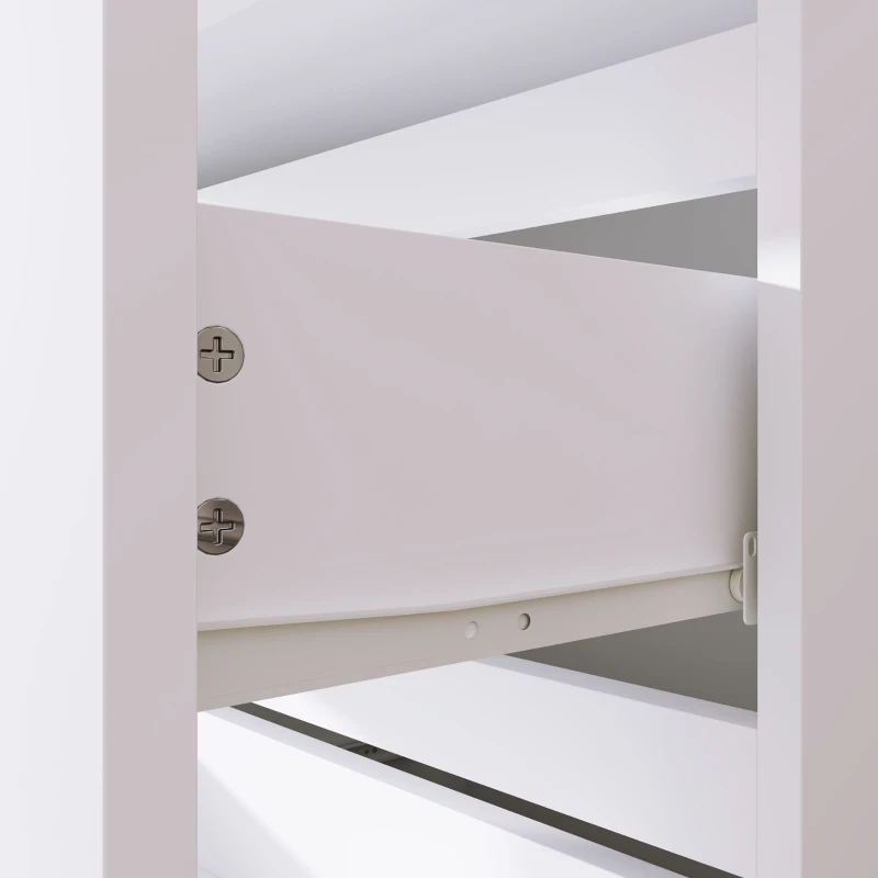 HOMCOM 4 Drawer Chest Storage Cupboard Freestanding Drawer Unit, White