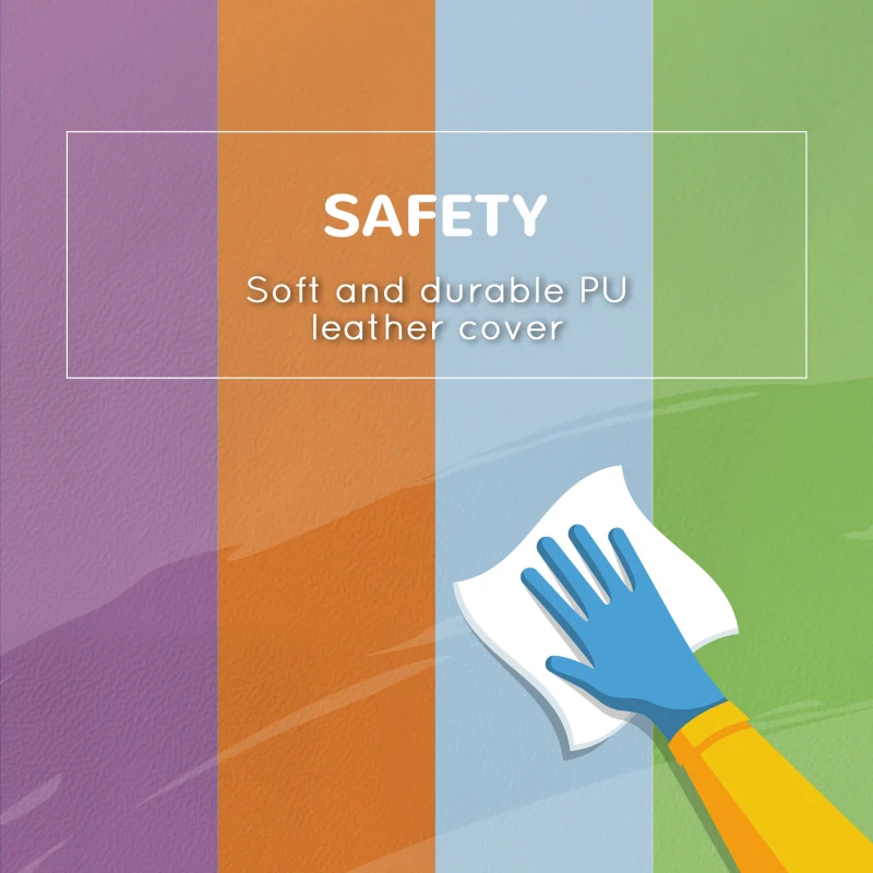 Qaba 4 Pieces Soft Play Foam Play Set for Climbing, Crawling, Multicolour