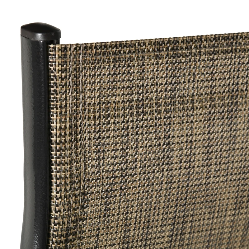 Outsunny Set of 4 Outdoor Dining Chairs, Heavy Duty Stackable Patio Dining Set with Armrests for Balcony Garden, Brown and Black