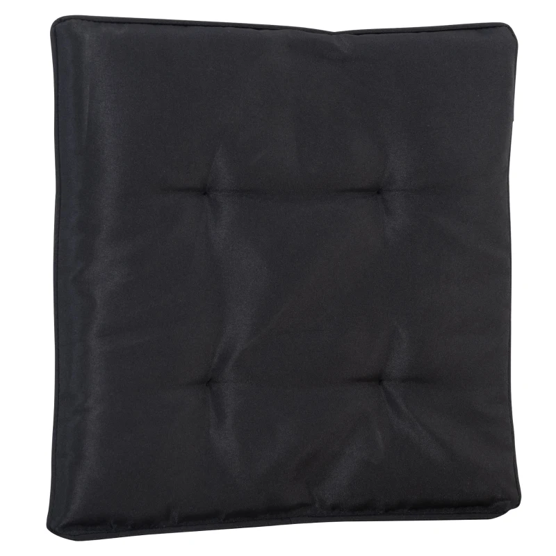 Outsunny 7 Pieces Wicker Patio Dining Set Outdoor Furniture Set with Removable Cushions, Glass Top Dining Table, PE Rattan Conversation Set for Garden Poolside Backyard, Black