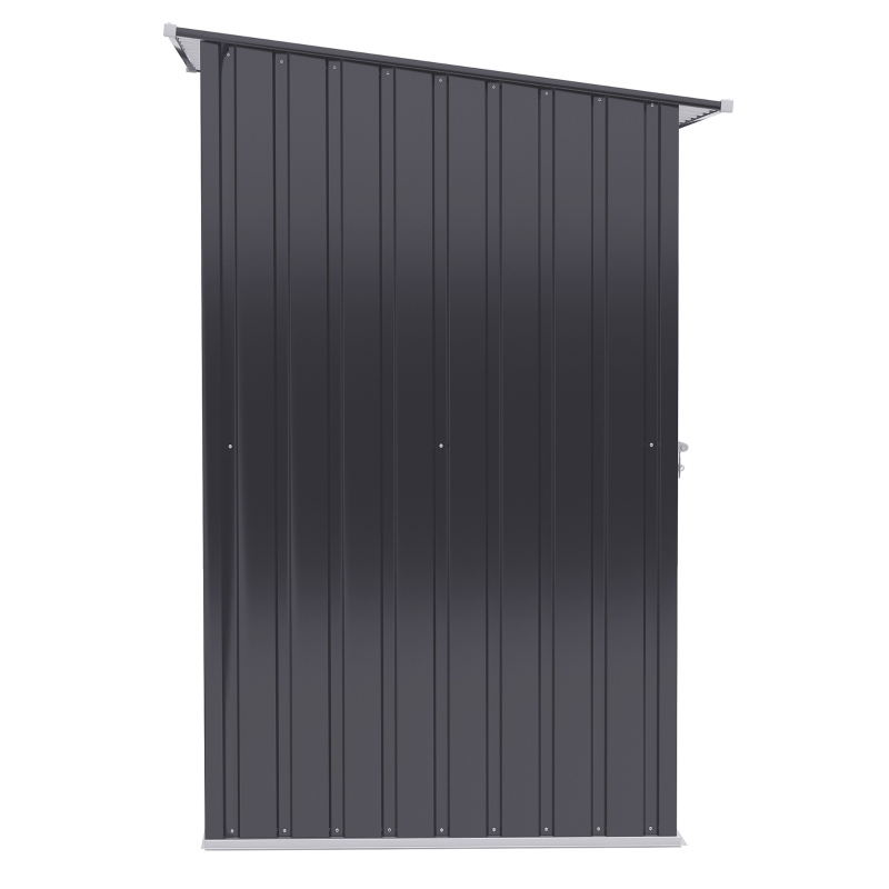 Outsunny Garden Tool Storage Shed, Small Steel Shed with Lockable Door for Garden & Patio, Galvanized Steel Construction, Dark Gray