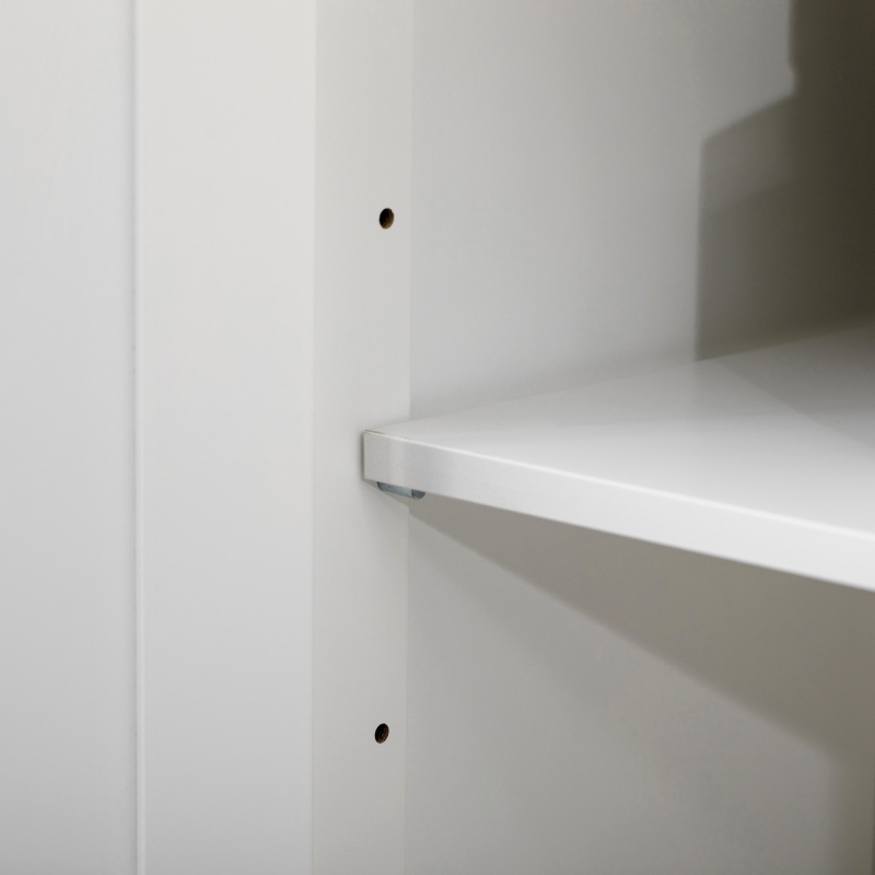 kleankin Bathroom Cabinet Organizer, Freestanding Small Storage Cabinet with Two Drawers and Adjustable Shelf for Living Room, or Entryway, White