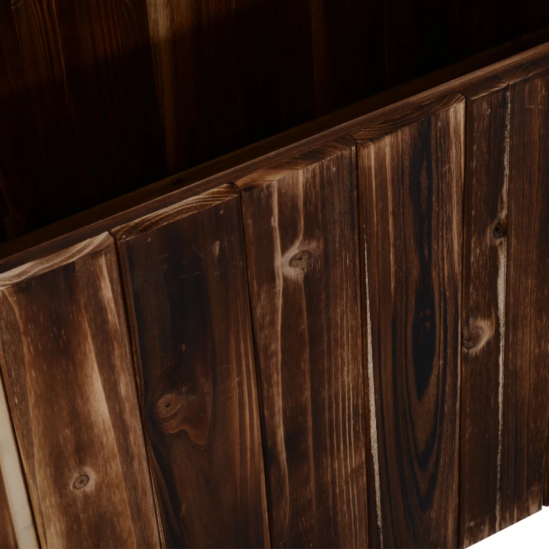 Outsunny 48" x 20" x 18" Raised Garden Bed, Raised Planter Box, Wooden Planter Raised Bed with Drainage Gaps & Lightweight Build, Natural Wood