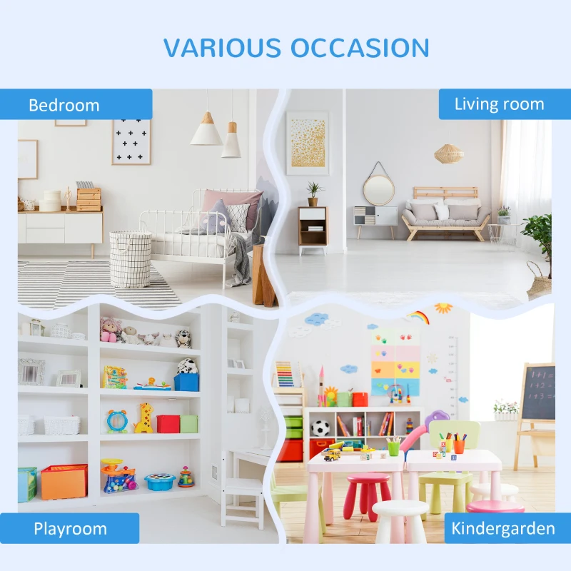 HOMCOM Kids Storage Cabinet Anti-toppling Design with 3 Tiered Shelves for Ample Space and Organization, 35.5" H, Grey