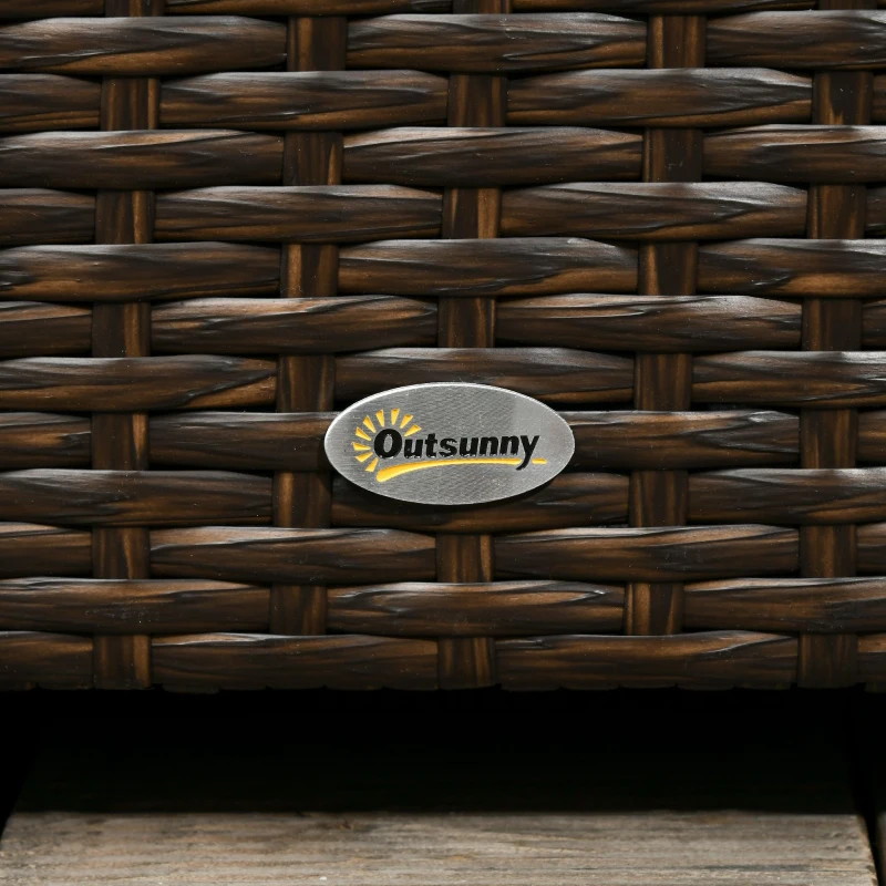 Outsunny 113 Gallon Outdoor Storage Box, Rattan Deck Box for Indoor, Patio Furniture Cushions, Brown
