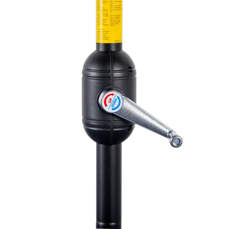 Outsunny 9ft Half Round Umbrella Outdoor Balcony Parasol Patio Garden Outdoor Window Sun Shade w/  5 Ribs Grey