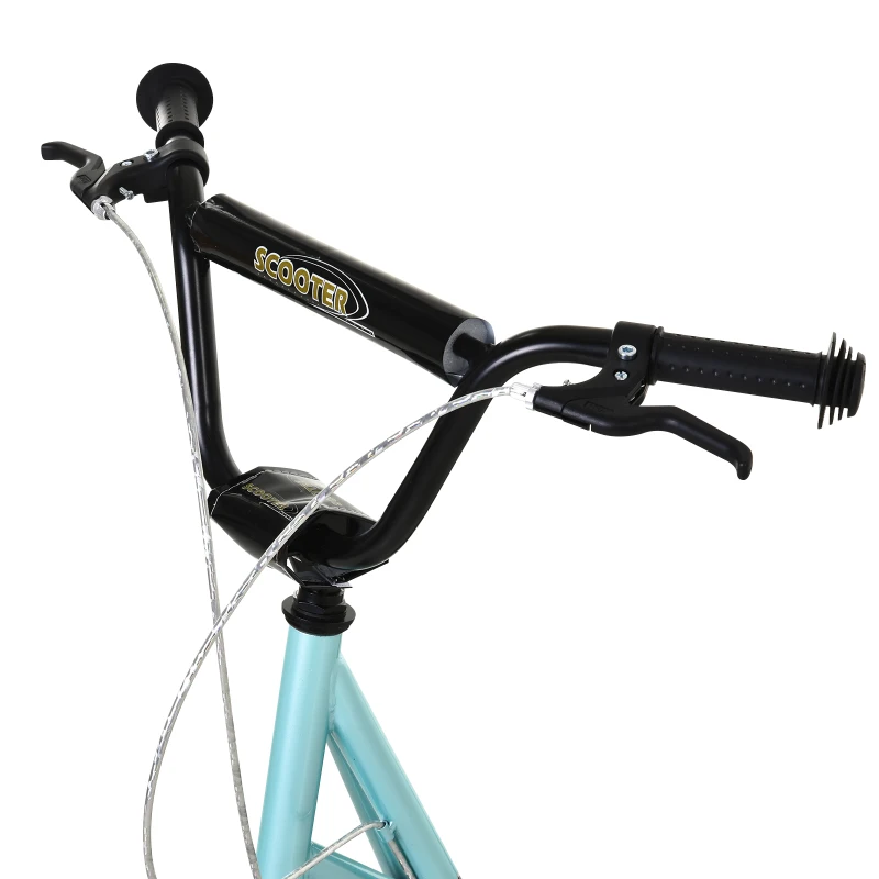 Aosom Youth Scooter Kick Scooter for Kids 5+, Max Load 220 LBS., with Adjustable Handlebar, 16" Inflatable Wheels, Dual Brakes, Blue