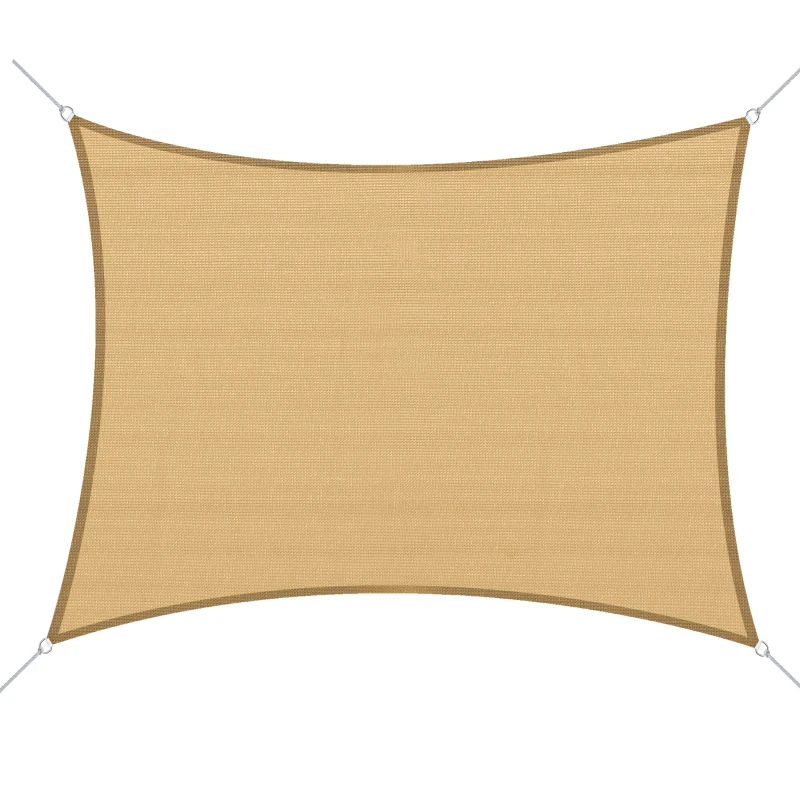 Outsunny Rectangle 20'x 16' Sun Shade Sail Top Cover Fabric Outdoor Shelter Backyard Window Garden Sand Carrying Bag Sand